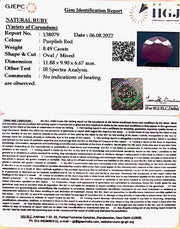 8.49/CT Natural Neo Burma Ruby with Govt. Lab Certificate-5661